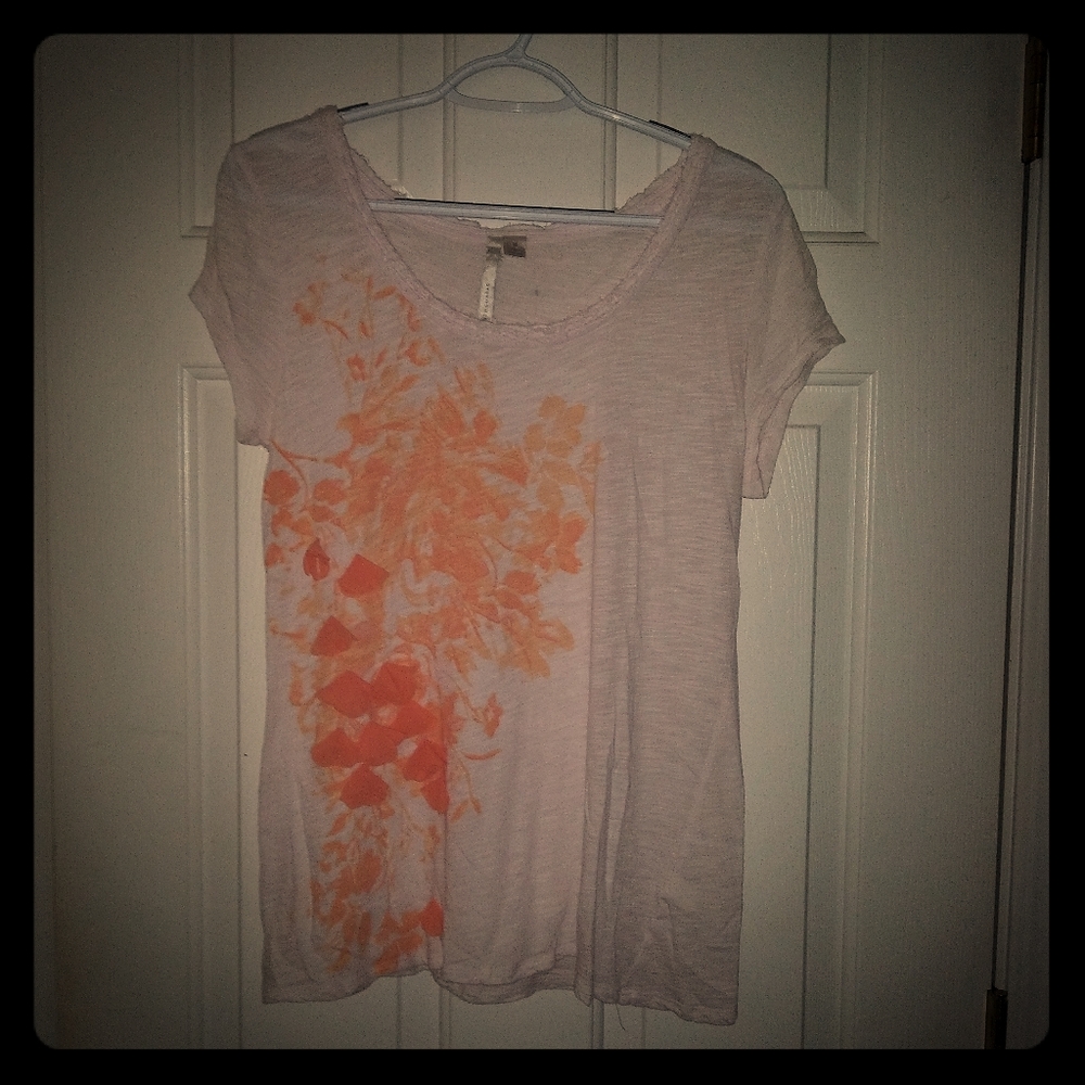 LC Lauren Conrad sheer cotten floral design T